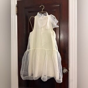 Anthropologie BHLDN Sophia ,High-Neck Bow-Tie Organza, Mini Dress, New, No tags